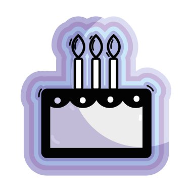 lezzetli pasta mutlu Doğum günü kutlaması, vektör çizim şekil