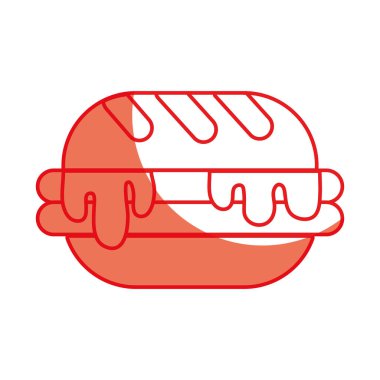 siluet lezzetli hamburger sağlıksız fast food vektör çizim