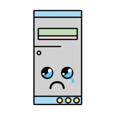 Kawaii sabit disk vektör çizim ağlayan şirin