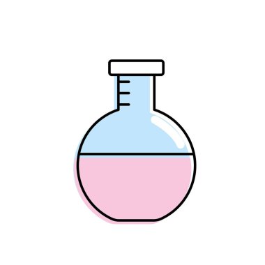 Erlenmeyer şişesi laboratuvar kimyasal tasarım vektör çizim için