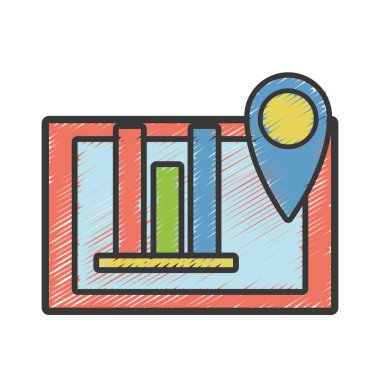 Belge İstatistikleri diyagramı grafisi vektör çizim bar ile