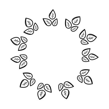 siluet Eko yaprak, vektör çizim tasarım yuvarlak
