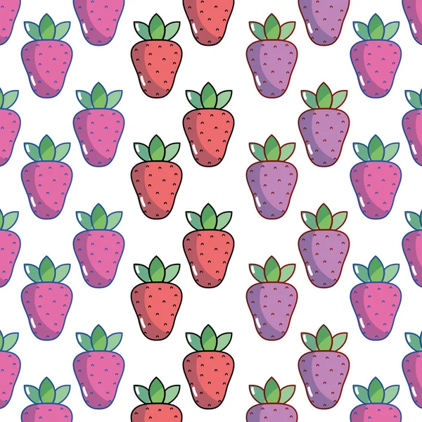 Köstliche Erdbeerfrüchte Gesundem Leben Hintergrund Vektorillustration — Stockvektor