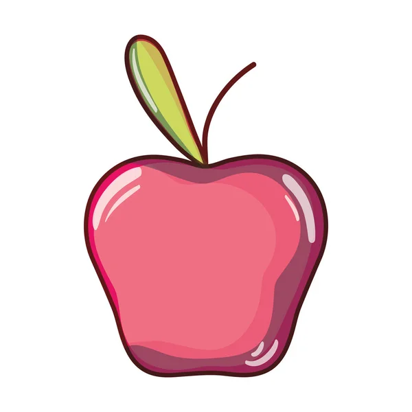 Deliciosa Fruta Manzana Con Proteína Nutrición Vector Ilustración — Vector de stock