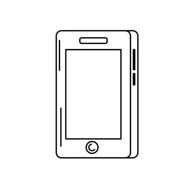 Linie Smartphone Technologie Kommunikation Zum Telefonieren Und Sprechen Vektor Illustration — Stockvektor