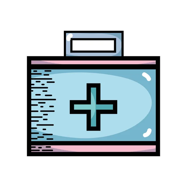Suitcase Medical First Aid Kit Vector Illustration — Stock Vector