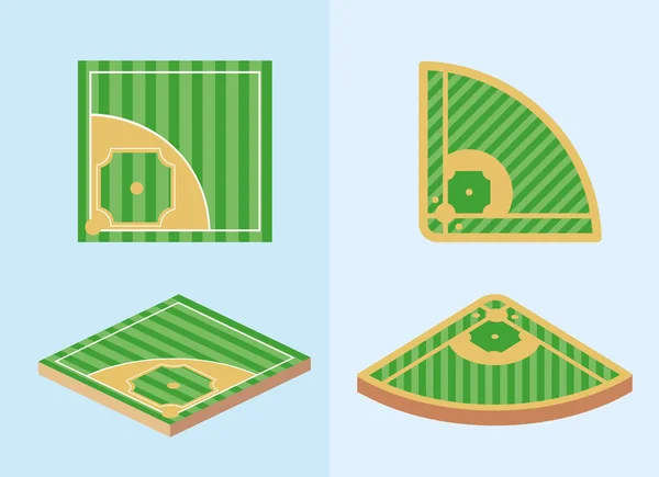 Jeu Baseball Sport Terrain Compétition Vectoriel Illustration — Image vectorielle