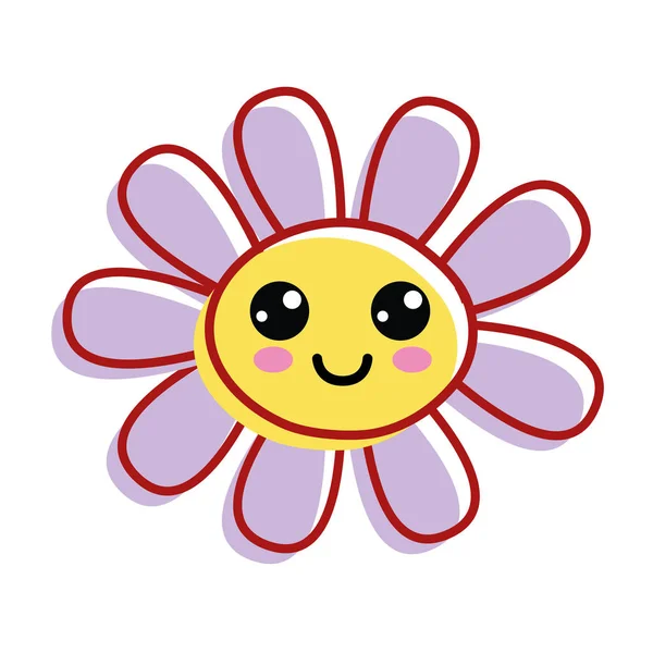 Квітка Щасливі Щоки Близькі Очі Векторний Дизайн Ілюстрації — стоковий вектор