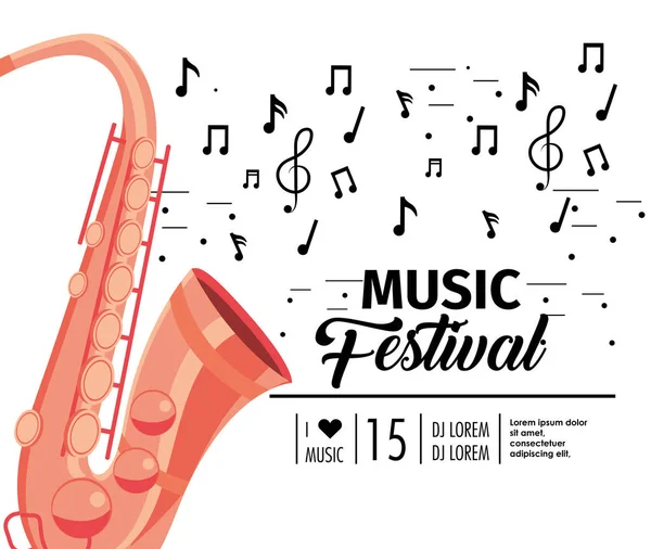Векторная Иллюстрация Саксофонного Оборудования Празднованию Музыкального Фестиваля — стоковый вектор
