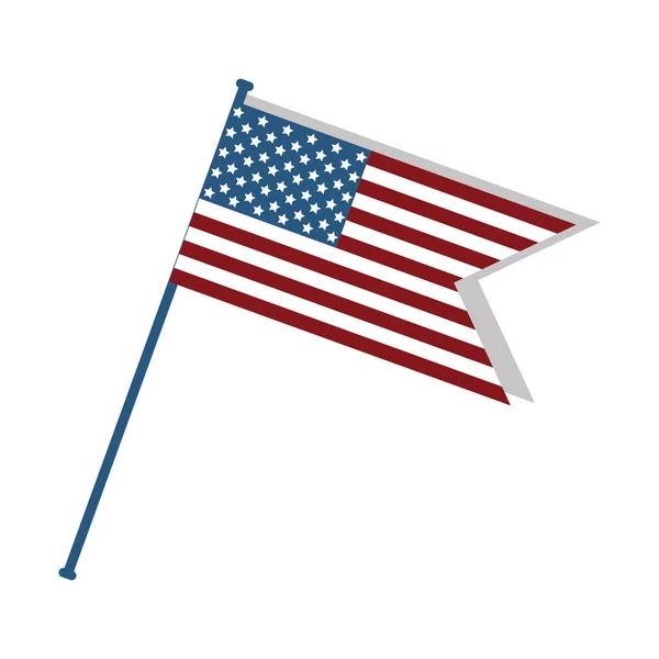 Drapeau Mignon Des Etats Unis Pour Célébrer Patriotisme Illustration Vectorielle — Image vectorielle