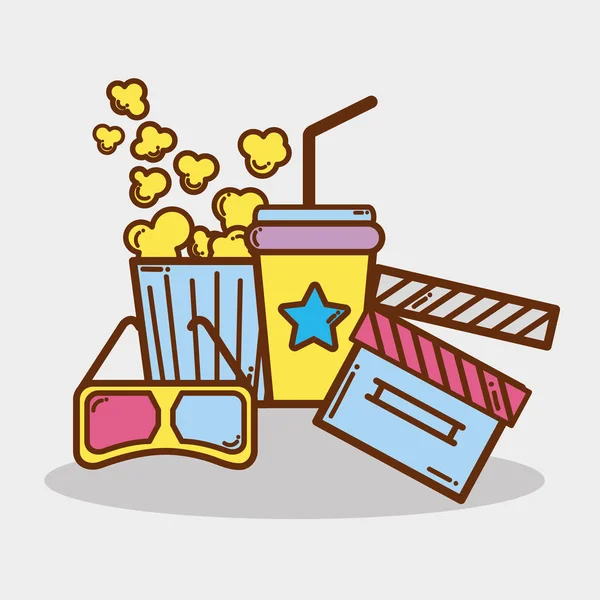 Cortometraje Cinematografía Producción Estudio Vector Ilustración — Vector de stock