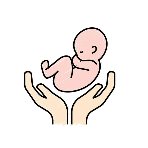赤ちゃんのへその緒と新しい人生のベクトル イラスト — ストックベクタ