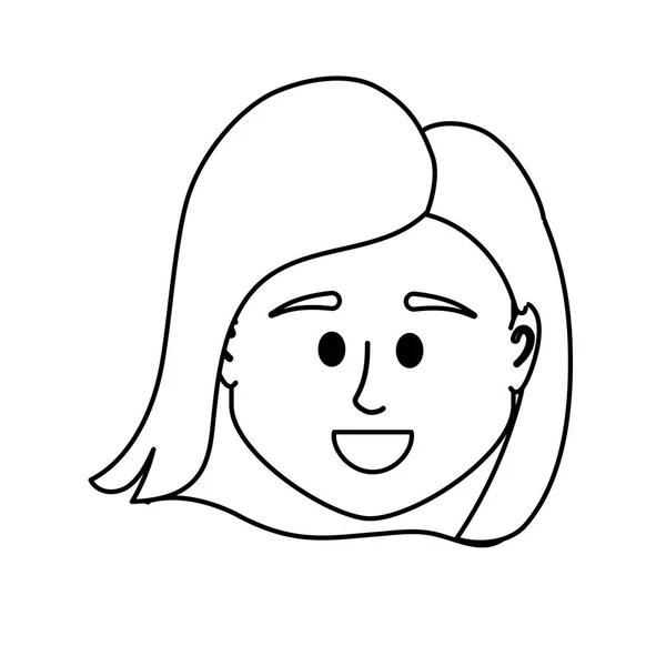 Line Avatar Woman Head Social User Vector Illustration — Stock Vector
