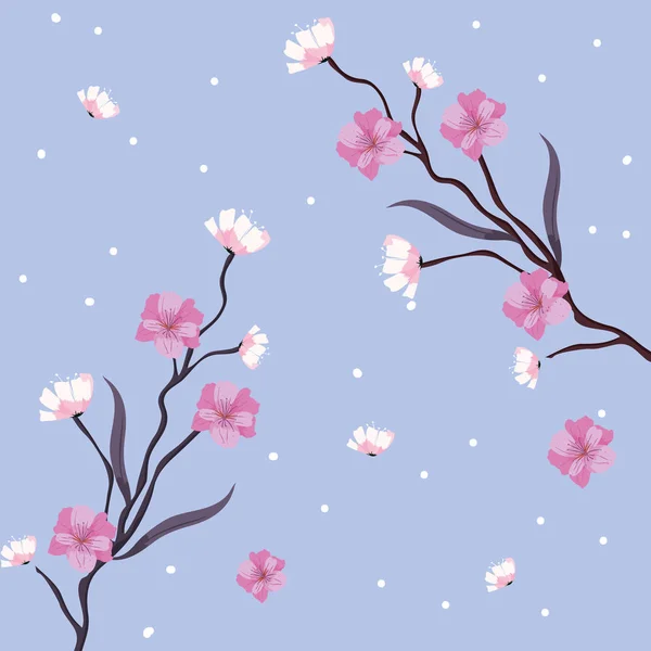Patrón Floral Fondo Azul Rosa Colores Vector Ilustración Gráfico Dsign — Archivo Imágenes Vectoriales