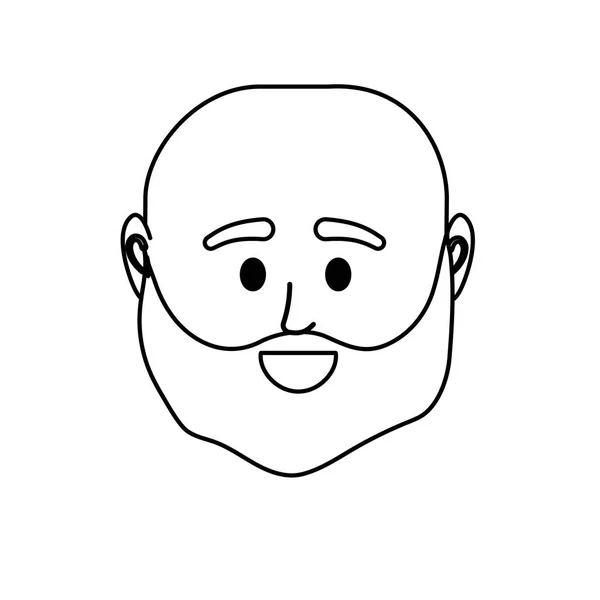 Line Avatar Man Head Social User Vector Illustration — Stock Vector