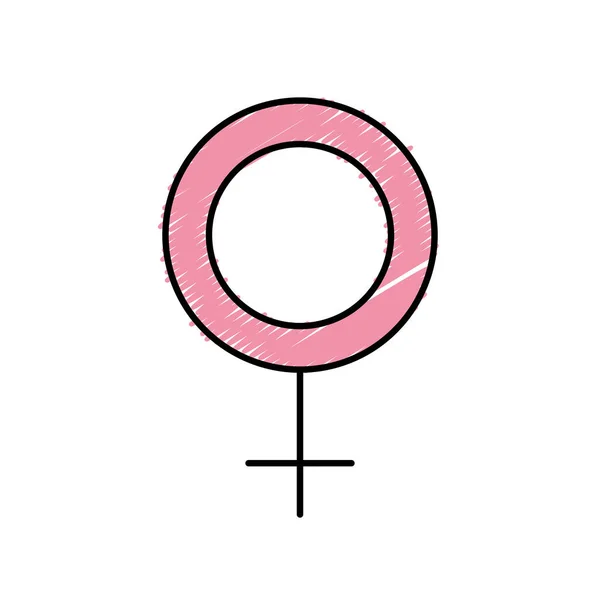 Vrouwelijke Symbool Teken Decoratie Ontwerp Vectorillustratie — Stockvector