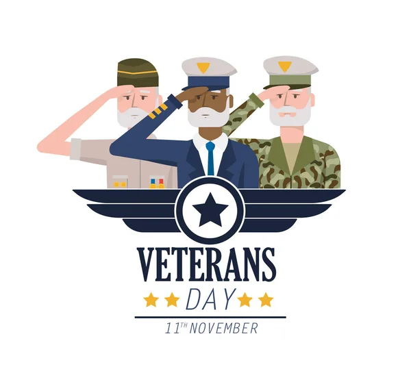 Giornata Nazionale Dei Veterani Alle Forze Dell Esercito Celebrazione Vettoriale — Vettoriale Stock