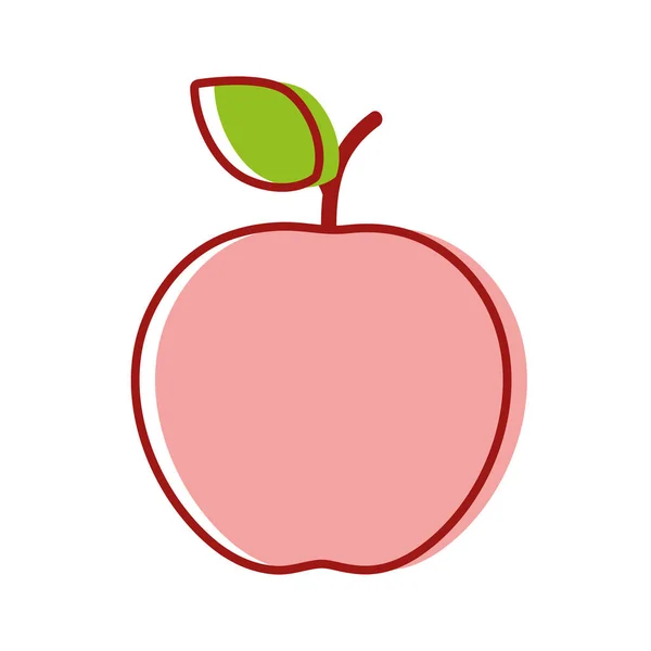 Deliciosa Fruta Fresca Manzana Nutrición Vector Ilustración — Vector de stock