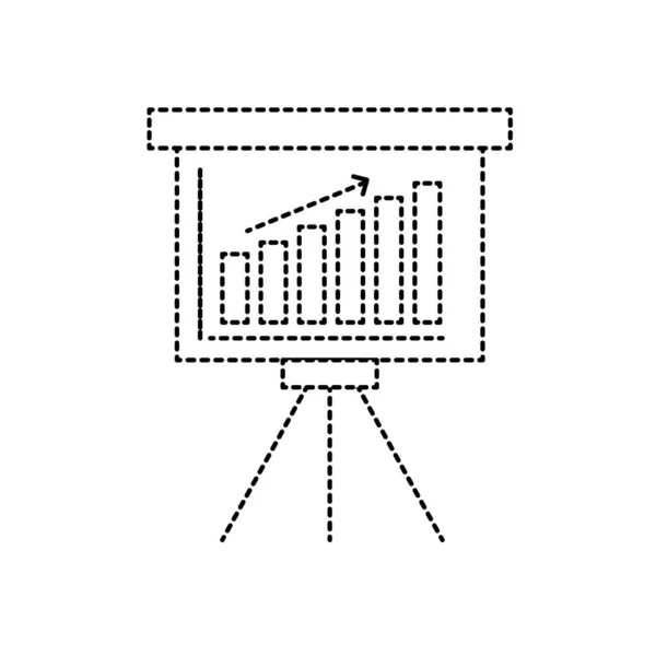 Gepunktete Form Strategiepräsentation Mit Statistikleiste Und Pfeilwachsender Vektorillustration — Stockvektor