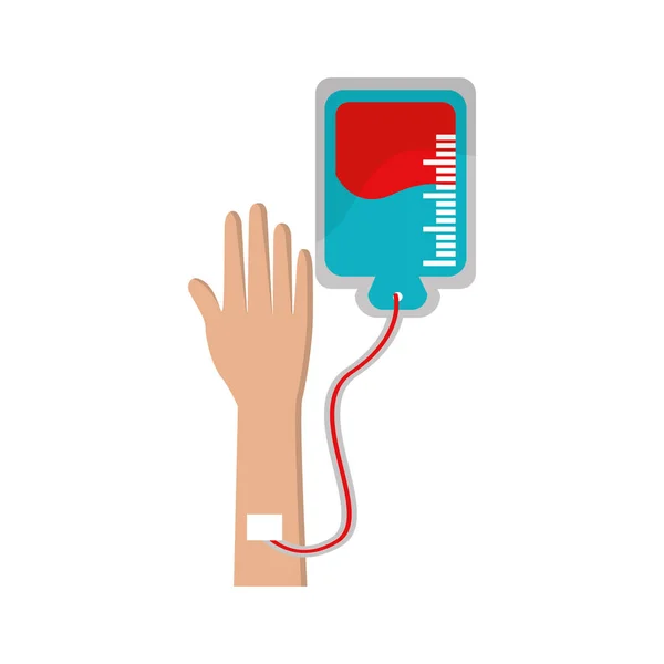 Hand Donating Blood Help People Vector Illustration — Stock Vector