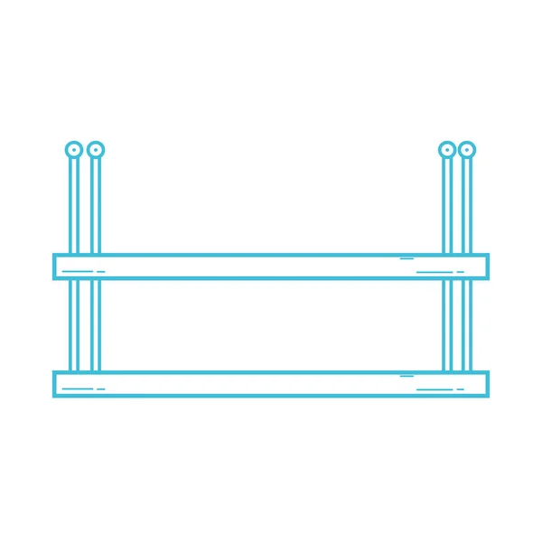 Línea Bonita Estantería Metal Estilo Diseño Vector Ilustración — Vector de stock