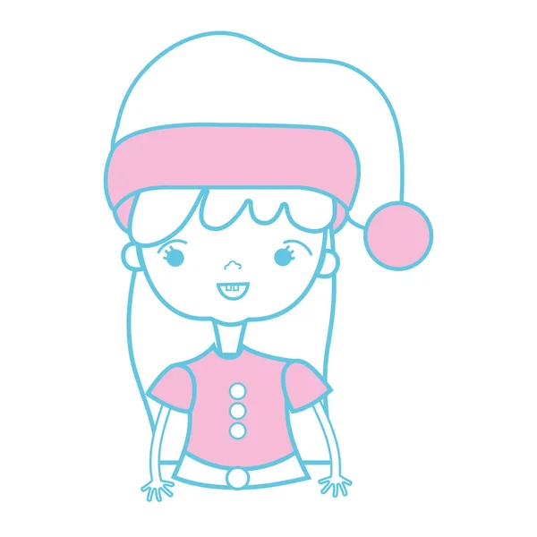 Beauty Girl Celebrating Merry Christmas Vector Illustration — Stock Vector