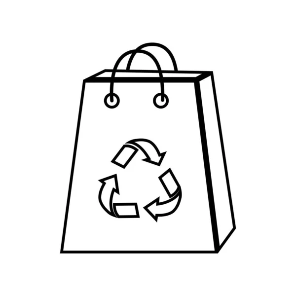 Sac Silhouette Avec Symbole Réduire Réutiliser Recycler Illustration Vectorielle — Image vectorielle