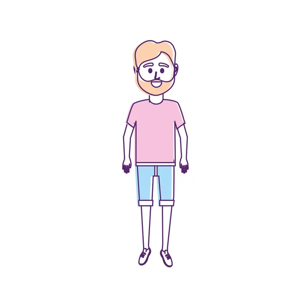 Pria Dengan Shirt Dan Gambar Vektor Shortdesign - Stok Vektor