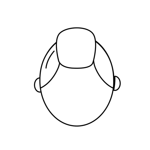 Ligne Avatar Homme Tête Avec Dessin Coiffure Illustration Vectorielle — Image vectorielle