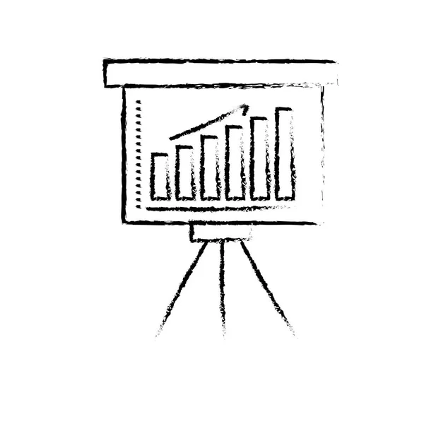 Figura Estrategia Presentación Con Barra Estadística Flecha Creciente Vector Ilustración — Vector de stock
