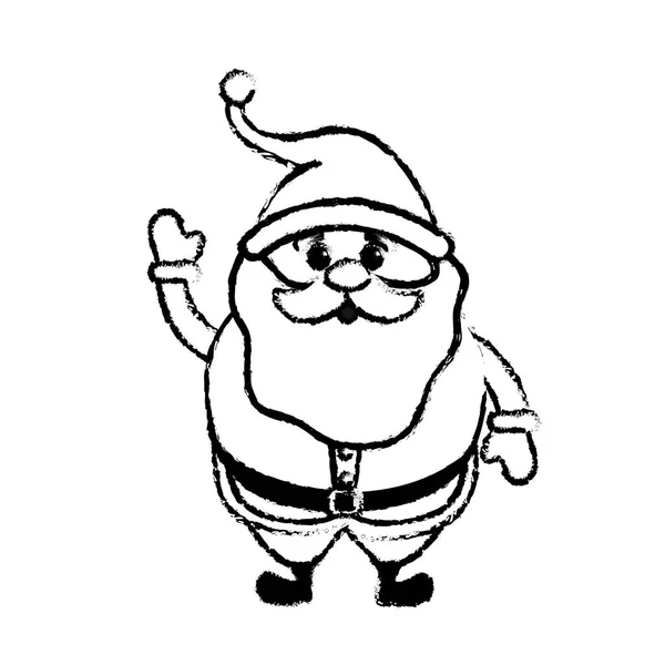 Figur Weihnachtsmann Mit Weihnachtsanzug Und Bart Vektor Illustration — Stockvektor