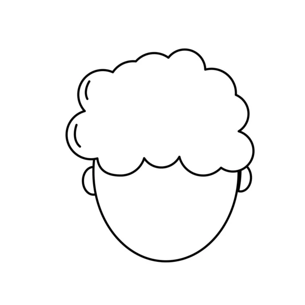 Ligne Avatar Homme Tête Avec Dessin Coiffure Illustration Vectorielle — Image vectorielle