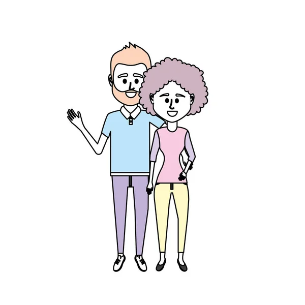 Couple Avec Clouthes Design Vectoriel Illustration Icône — Image vectorielle