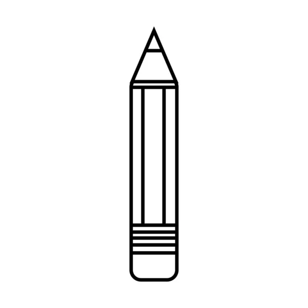 Linha Lápis Escola Ferramenta Objeto Design Vetor Ilustração —  Vetores de Stock