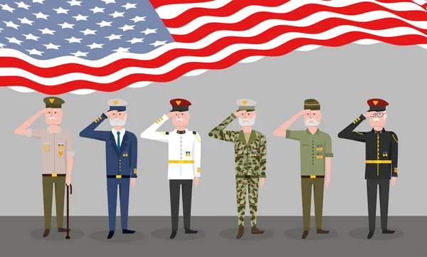 Veterans Dag Nationella Patriotiska Firande Vektorillustration — Stock vektor
