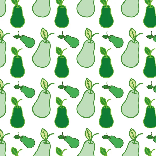 Verde Delicioso Pera Fruta Sana Fondo Vector Ilustración — Vector de stock