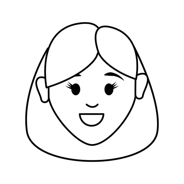 Силуэт Счастливое Лицо Женщина Прической Векторные Иллюстрации Дизайн — стоковый вектор