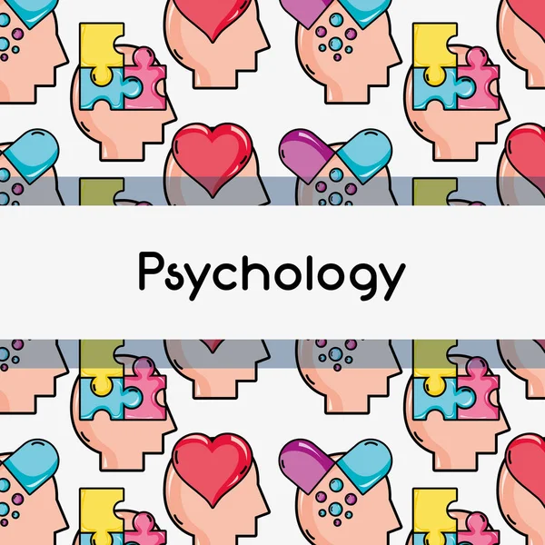 Psychologie Behandlung Analyse Hintergrund Design Vektor Illustration — Stockvektor