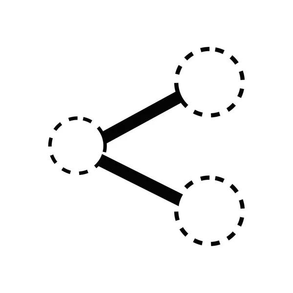 Forma Pontilhada Compartilhar Mídia Social Monile Ícone Vetor Ilustração —  Vetores de Stock