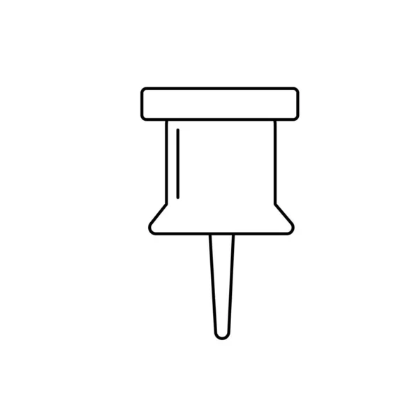 Linha Pin Botão Símbolo Design Ícone Vetor Ilustração —  Vetores de Stock