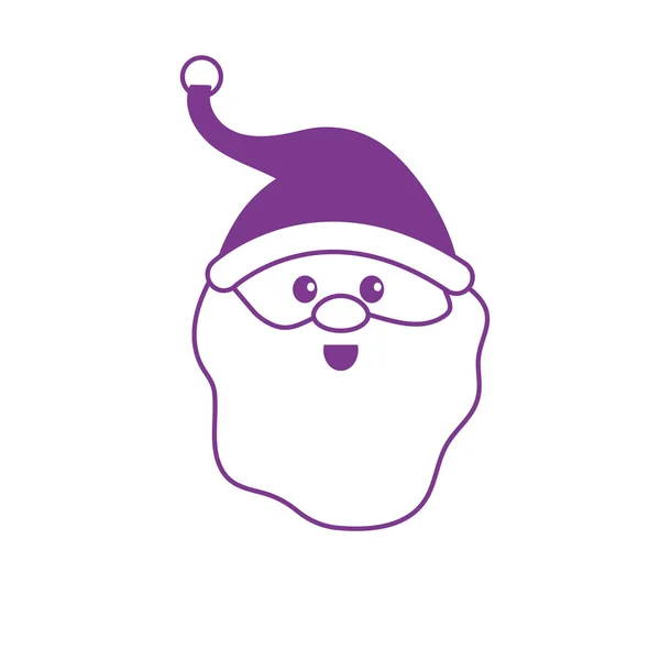 ひげと帽子のクリスマス ベクトル イラストとシルエット サンタ クロースのヘッド — ストックベクタ