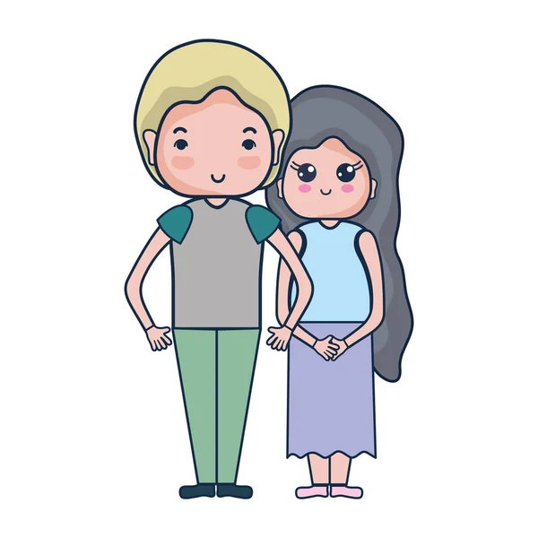 Pareja Belleza Junto Con Diseño Del Peinado Vector Ilustración — Vector de stock