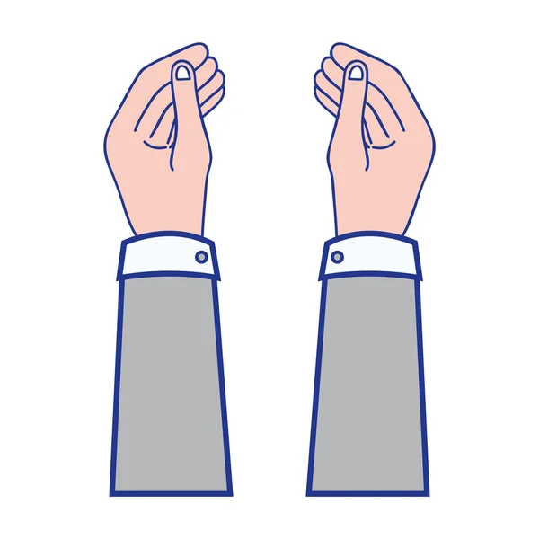 Businessman Hands Fingers Palm Design Vector Illustration — Stock Vector