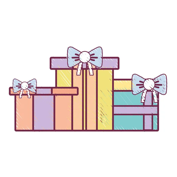 Beaux Cadeaux Cadeaux Pour Joyeux Noël Célébration Vectorielle Illustration — Image vectorielle