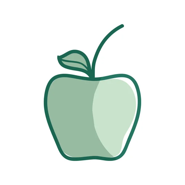 Silueta Deliciosa Manzana Fruta Sana Vector Ilustración Diseño — Archivo Imágenes Vectoriales