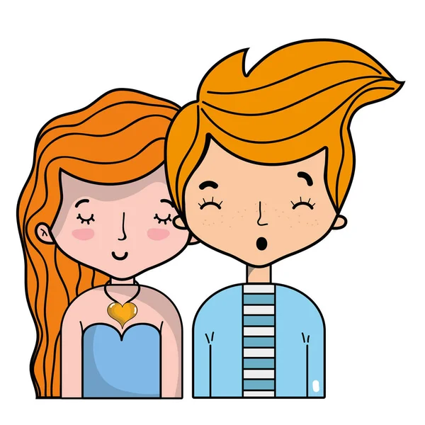 Couple Beauté Avec Illustration Vectorielle Conception Coiffure — Image vectorielle