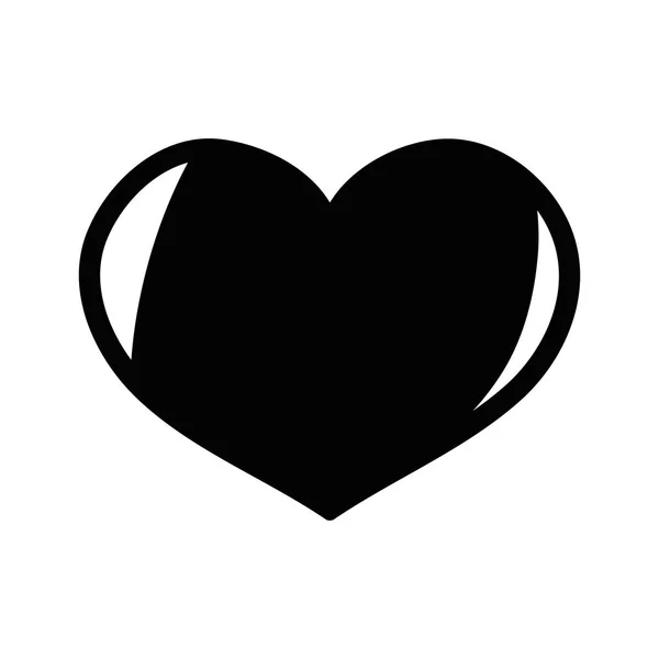 Contour Heart Symbol Love Icon Design Vector Illustration — Stock Vector