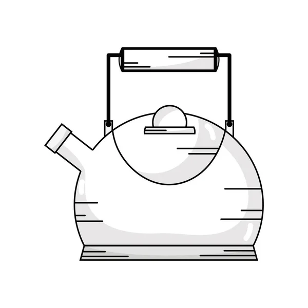Линия Классический Элегантный Чайник Ktchen Посуды Векторной Иллюстрации — стоковый вектор
