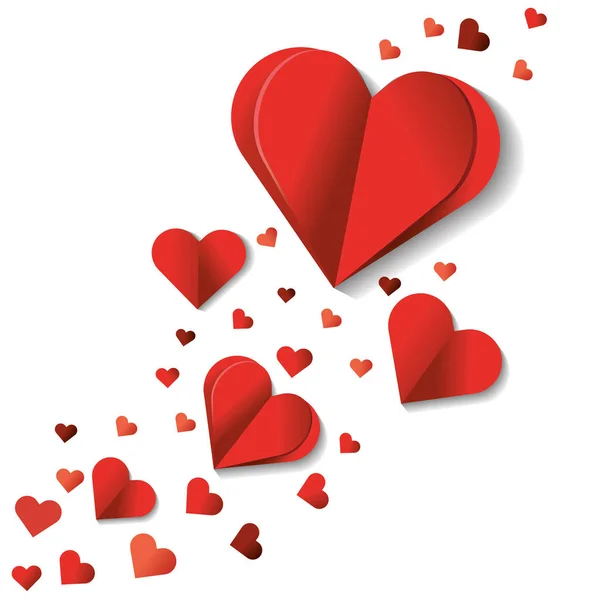 Fröhliche Valentinstagsfeier Mit Herzvektorillustration — Stockvektor
