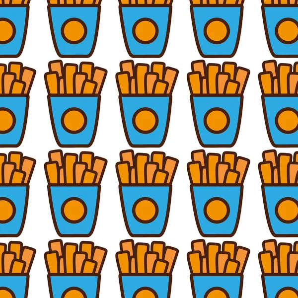 Francuski Frytek Fast Food Tło Ilustracji Wektorowych — Wektor stockowy